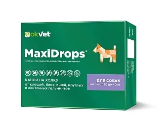 МаксиДропс р-р д/наруж. применения д/собак 20-40кг пипетка x 4мл