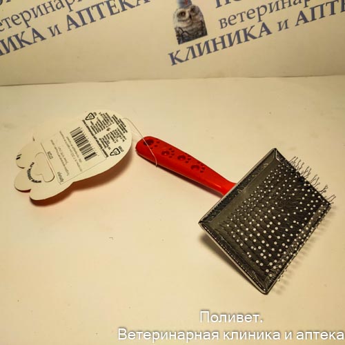 Пуходерка металлическая большая с каплей (Зооник) 55*82мм арт. 07226