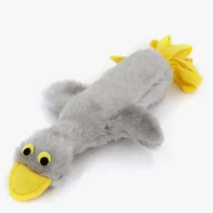 Игрушка "Утка" с пищиком, бутылка, мех (260х70х440) Светло-серый