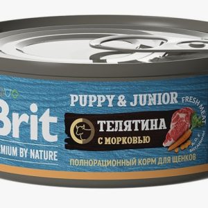 Brit Premium by Nature консервы д/щенков мелких пород Телятина/Морковь 100г