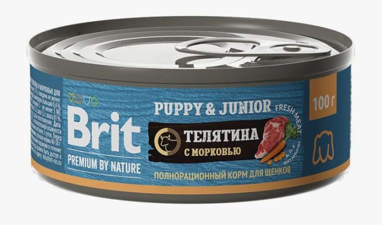 Brit Premium by Nature консервы д/щенков мелких пород Телятина/Морковь 100г
