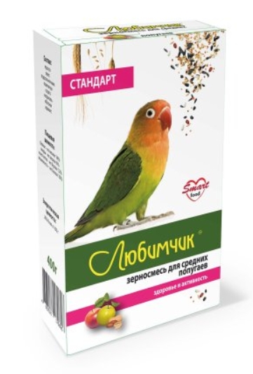 Любимчик зерносмесь д/средних попугаев 400г (короб)