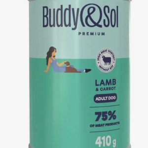 Buddy&Sol PREMIUM Влажный корм д/собак всех пород (индейка с ягненком и морковью) 410г (0833)