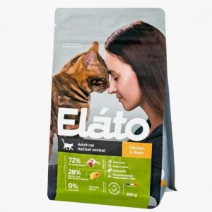 Elato Holistic корм д/взрослых кошек для выведения шерсти 300г Курица и утка (Adult Cat Chicken & Du