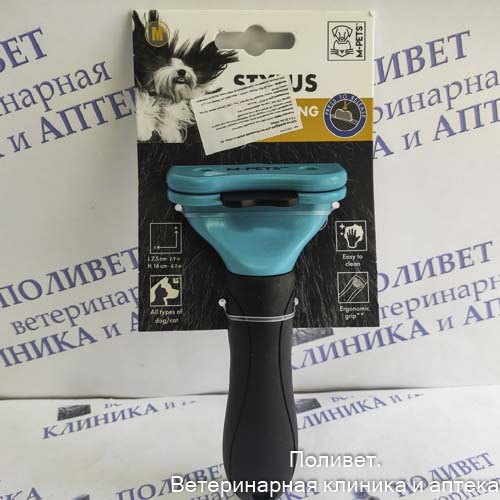 Щетка-дешеддер для вычесывания кошек и собак, M 7,5x16 см, MPets 10119999