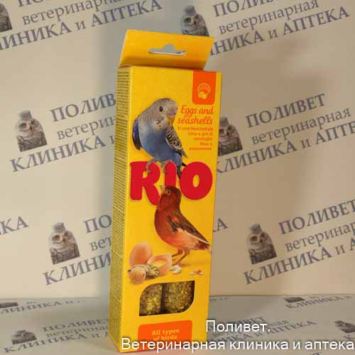РИО Палочки для всех видов птиц с яйцом и ракушечником 2х40г арт.22170