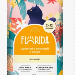 Паучи для котят: кусочки с курицей в соусе 0.085 кг (FLORIDA паучи Флорида)