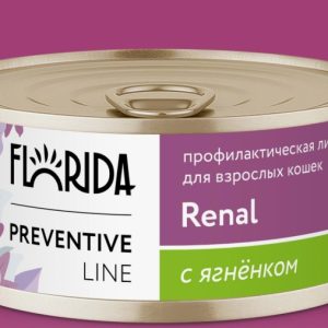 Renal Консервы для кошек. Проф. хронич. почечн. недостаточ., с ягненком Ренал 0.1 кг Флорида Florida