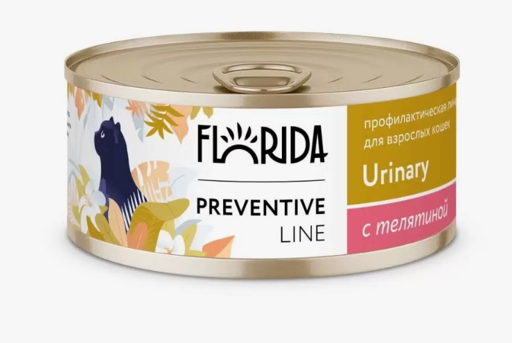 Urinary Консервы для кошек. Профилактика мочекаменной болезни, с телятиной 11вн42 0.1 кг (FLORIDA pr