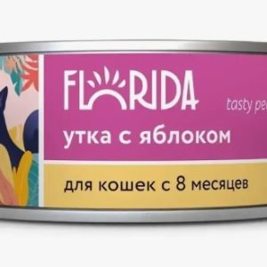 Консервы для кошек "Утка с яблоком" 22ел16 0.1 кг (FLORIDA консервы Флорида)