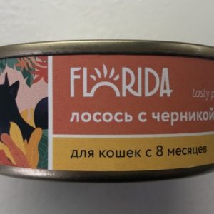 Консервы для  кошек "Лосось с черникой" 22ел16 0.1 кг (FLORIDA консервы Флорида)