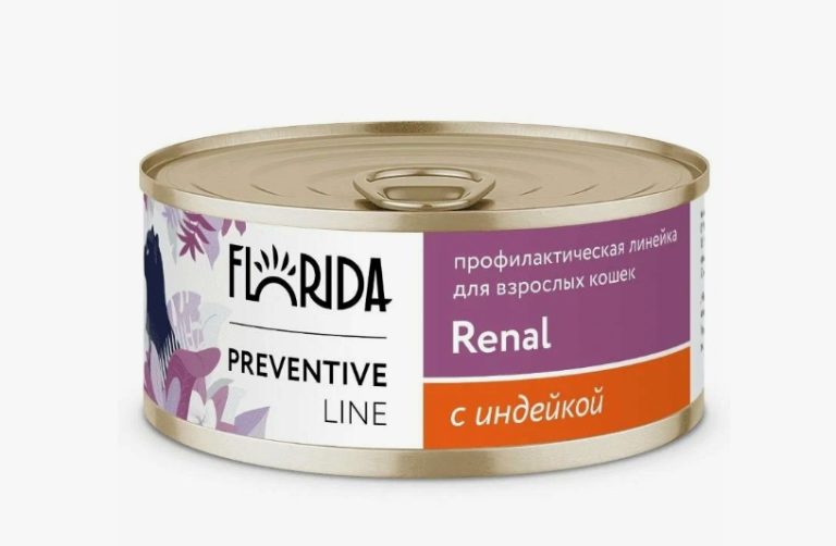 Renal Консервы для кошек. Проф. хронич. почечной недостаточн с индейкой 0.1 кг Ренал Флорида Florida