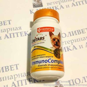 Юнитабс ИммуноКомплекс с Q10 Витамины ежедневные д/мелких собак 100 таб.