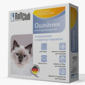 РольфКлуб Ошейник антипаразитарный (ивермектин) 40см д/кошек