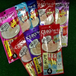 INABA CIAO Лакомство-пюре для кошек Лосось и куриное филе 14г * 4шт Инаба