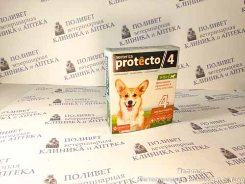 Neoterica Protecto 4 Капли д/собак 10-25 кг 2,5мл №2 (пип) (спайка 5шт)