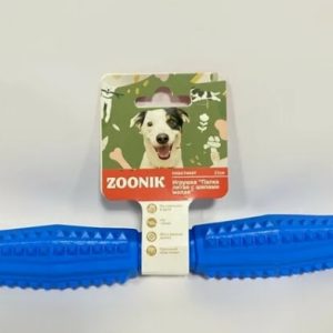 Игрушка палка литая с шипами малая Зооник 21 см (пластикат), синяя