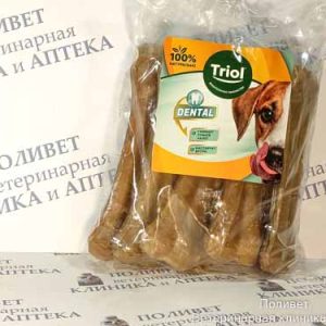 Косточки жевательные Dental 16см, 800-850г (пакет 10шт.) Triol (10151046)