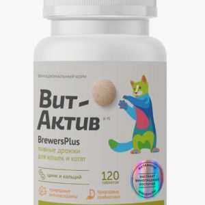 Вит-Актив BrewersPlus К-П Пивные дрожжи для кошек и котят, 120 таб