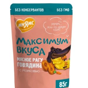 Пауч Мнямс Максимум Вкуса мясное рагу с говядиной и морковью для собак 85 г