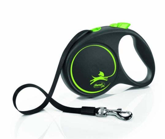 Поводок-рулетка Flexi Black Design cord S 5m 12 kg green