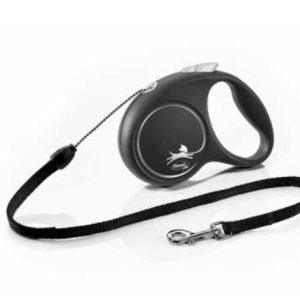 Поводок-рулетка Flexi Black Design cord S 5m 12 kg silver