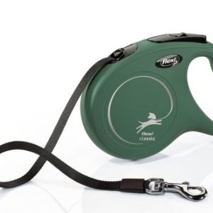 Поводок-рулетка Flexi New Classic tape M 5m 25 kg olive green