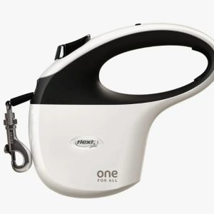 Поводок-рулетка Flexi One - the avangarde leash tape S 5m 15 kg white/black