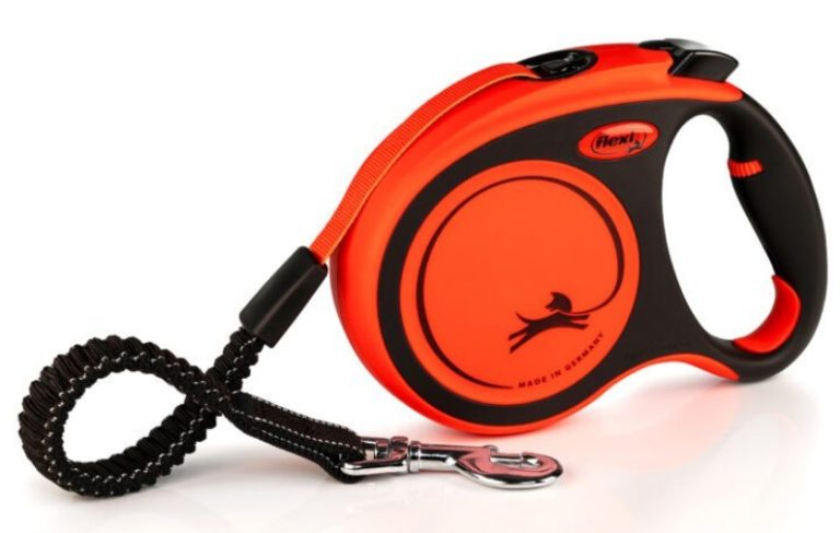 Поводок-рулетка Flexi Xtreme tape L 8m 55 kg black/ orange
