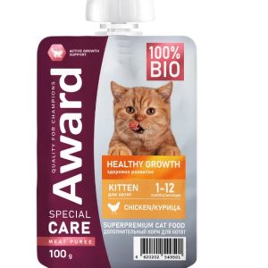 Влажный доп. корм AWARD SPECIAL CARE Healthy growth "пюре" для котят от 1 мес из мяса курицы 100г