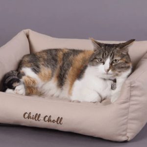 Лежанка квадратная 44х38х18см CHILL CHOLL Замша для кошек и собак