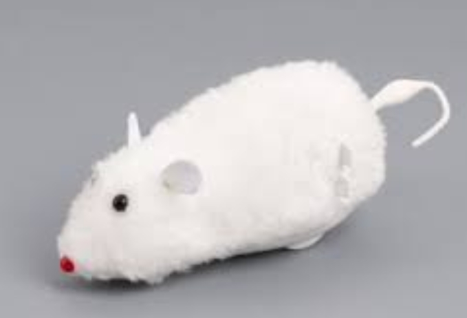 Игрушка  д/кошек Мышка 12х6х5см меховая с заводным механизмом, микс