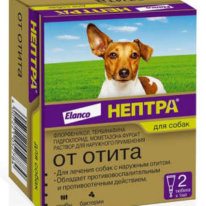 Нептра 1мл пипетки №2 р-р нар.прим. лечение отита однократно